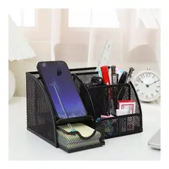 GENERICO - Organizador De Escritorio Útiles Porta Lápices Metálico W100