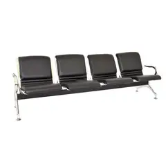 OFIDEAS - Butaca De Espera Negro 4 Cuerpos-Tandem Aeropuerto Full Tapiz