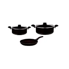 BONERA - Juego de Ollas 5 Piezas Granito Black Montella