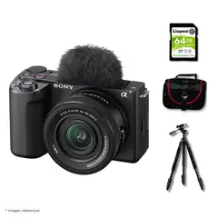 SONY - Cámara ZV-E10 II Mirrorless + Lente 16-50mm II + Kit Deluxe