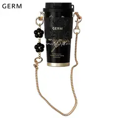 GERM - Vaso Térmico De Acero Inox Flores Doradas 500ml / 19.6oz