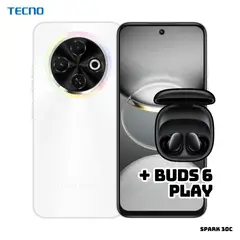 TECNO MOBILE - CELULAR TECNO SPARK 30C 4GB RAM 256 ROM - ORBIT WHITE + BUDS 6 PLAY