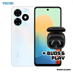 TECNO MOBILE - CELULAR TECNO SPARK GO 2024 3GB RAM 64GB ROM - MISTERY WHITE + BUDS 6 PLAY