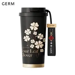 GERM - Vaso Térmico De Acero Inox Trébol Negro 500ml / 19.6 Oz