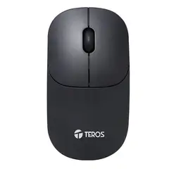 TEROS - Mouse Optico inalambrico TE-1217S Negro 1000 dpi receptor USB.