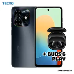 TECNO MOBILE - CELULAR TECNO SPARK GO 2024 3GB RAM 64GB ROM - GRAVITY BLACK + BUDS 6 PLAY