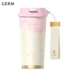 GERM - Vaso Térmico De Acero Inox Flores Rosa 500ml / 19.6 Oz