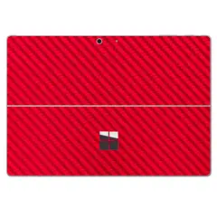 GENERICO - Skin Adhesivo Microsoft Surface pro 7 Fibra de Carbono Rojo