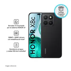 HONOR - Celular X8C 256GB 8GB RAM cámara principal 108MP + 5MP frontal 50MP 65 Pulg Negro
