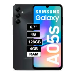 SAMSUNG - Celular Galaxy A05s 128GB 4GB ram cámara principal 50MP frontal 13MP 67 Negro