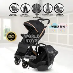BABY - Coche Maleta Para Bebé «J SPARROW» con Portabebé Black