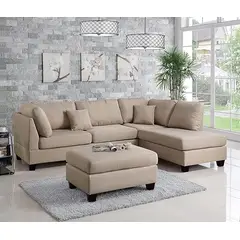 GENERICO - Sofa Viena Seccional 4 piezas - Color Beige Mate