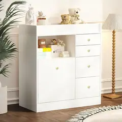 GENERICO - Cómoda Cambiador Para Bebé Nube 5 Cajones Blanco 100 cm Huk