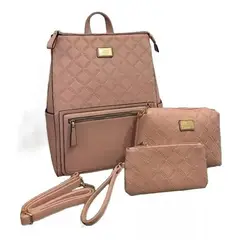 MARCO XENIA - Mochila portalaptop pack de 3 piezas - Rosado