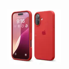 CASE - De Silicona Para Iphone 16 Pro - Rojo
