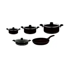 BONERA - Juego de Ollas 9 Piezas Granito Black Montella