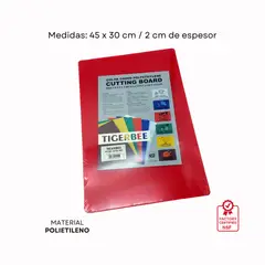 TIGERBEE - Tabla para Picar 45x30 Polietileno Rojo