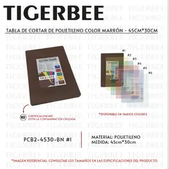TIGERBEE - TABLA DE PICAR 45x30 POLIETILENO MARRÓN