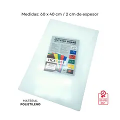 TIGERBEE - Tabla para Picar 60x40 Polietileno Blanco