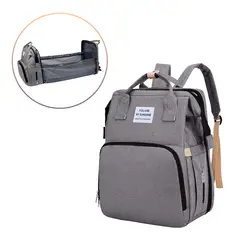 BABYPAL - Pañalera Cambiador 2 en 1 Espaciosa y Funcional Plomo