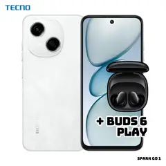TECNO MOBILE - CELULAR TECNO SPARK GO 1 3GB RAM 64GB ROM - GLITTERY WHITE + BUDS 6 PLAY