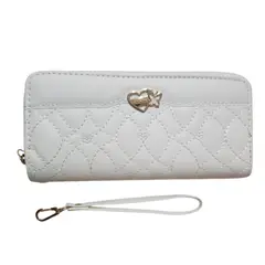 GENERICO - Billetera Cartera de cuero sintético con doble cierre - 19x10 cm