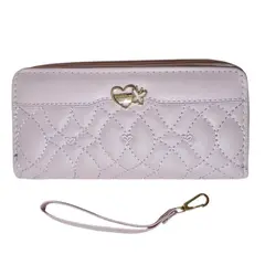 GENERICO - Billetera Cartera de cuero sintético con doble cierre - 19x10 cm