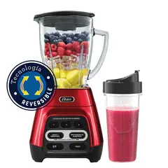 OSTER - Licuadora Oster® roja con tecnología reversible y vaso Blend-N-Go BLSTPYG1310RBG