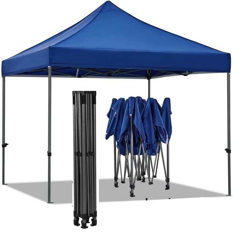 Toldo impermeable plegable 3mts x 3mts UPF 50+ azul