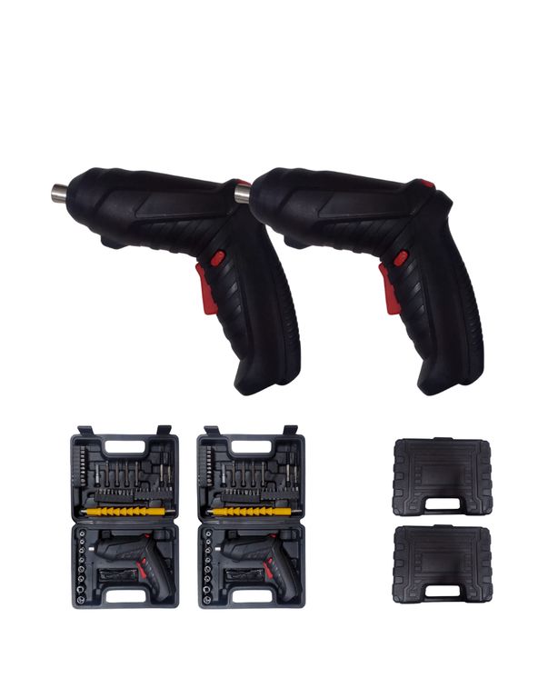 Pack x2 - Destornillador Eléctrico Recargable Doble Potencia