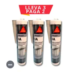 SIKA - 3x2 Siliconas Antihongos Sikasil IA Gris 280ml