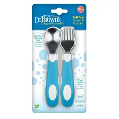 DR BROWNS - Cubiertos acero inoxidable para bebés y niños - set x 2 uds