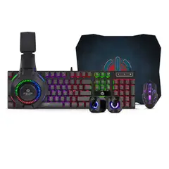 MICRONICS - KIT GAMER ENT G1000-5 TECLADO + MOUSE + AURICULAR + PARLANTE + PAD