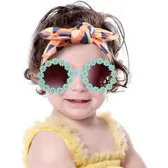 GENERICO - Lentes de sol para niñas margaritas verdes