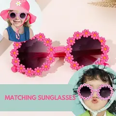 GENERICO - Lentes de sol para niñas margaritas fucsia