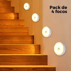 GENERICO - PCK DE 4 FOCOS RECARGABLES CON SENSOR DE MOVIMIENTO