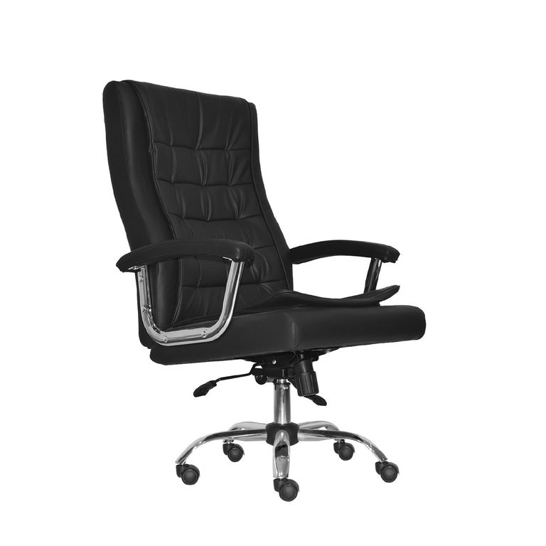 Silla De Escritorio Shiny Cuero Sintético Negro
