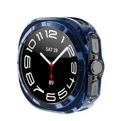 GENERICO - Case Bumper con Mica Incorporada para Samsung Watch 7 Ultra 47mm Azul