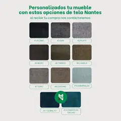 MUEBLES MACRUMO - Cama tapizada Brisa - 1.5 Plz - Tela Antifluido plomo + Almohada