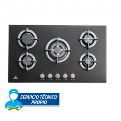 INDURAMA - Cocina empotrable a gas 87cm Black EGI-905VDNEG