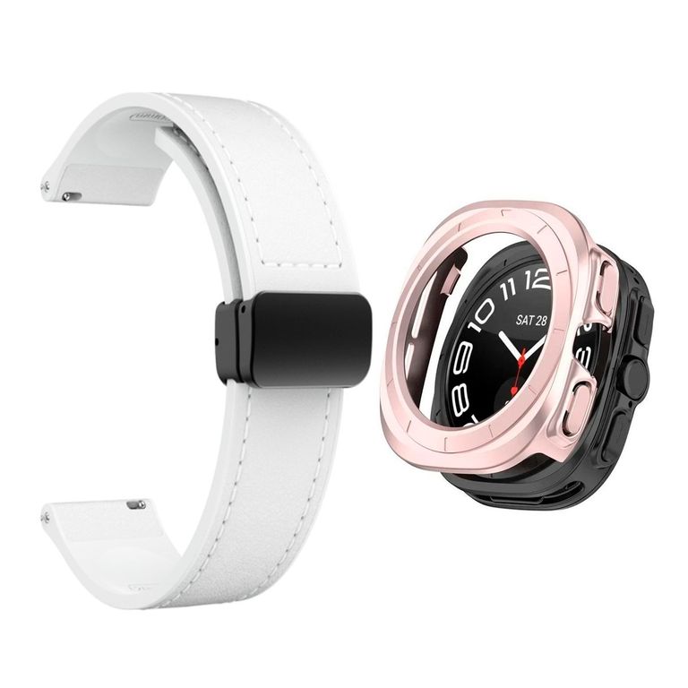Bumper Rosa + Correa para SAMSUNG WATCH 7 ULTRA 47MM Blanco