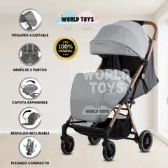 BABY - Coche Maleta para Bebé «SAFFE» De Fácil Plegado Gray