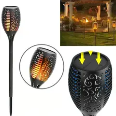 OEM - Antorcha Amarilla tipo Estaca para Jardin Vintage Luz LED Solar