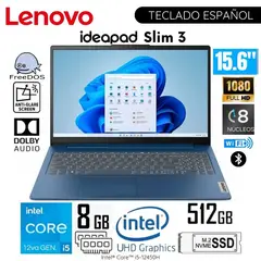 LENOVO - Laptop Ideapad Slim 3 15IAH8 Intel Core i5-12450H 8GB RAM 512GB SSD 15.6" FHD - 83ER001CLM