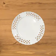 GENERICO - Plato de loza blanca calado 26 cm