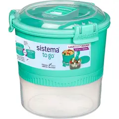 SISTEMA - TAPER LUNCHSTACK TO GO DE 965 ML 2 en 1 - turquesa