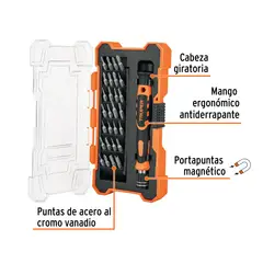 TRUPER - Desarmador de Precisión con 28 Puntas Intercambiables