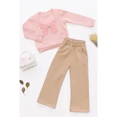 KIDS MASHMELO - Conjunto de Buzo con Polera y Pantalón Palazzo para Niña