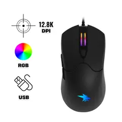 VIFROZT - Mouse Gamer Valkyr Negro 12,800 DPI RGB con Software