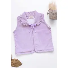 KIDS MASHMELO - Chaleco con Volantes en Cuello y Lazo para Niña